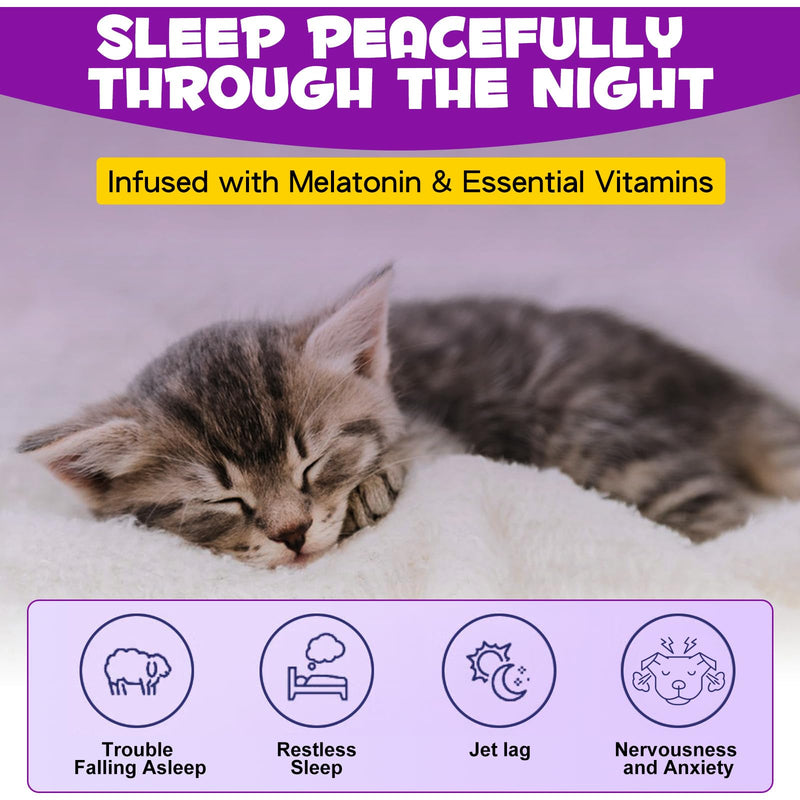 ARMOYA Cat Melatonin - Melatonin for Cats - Cat Calming Treats- Cat Sedative for Grooming - Helps to Support Restful Sleep for Your Cat - Cat Sleep Aid - Anxiety Relief for Cats 1pcs