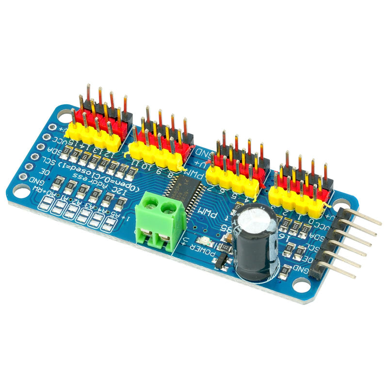 2Pcs PCA9685 16 Channel 12-bit PWM Servo Motor Controller IIC Interface Module Compatible with for Raspberry Pi Arduno Robotics DIY