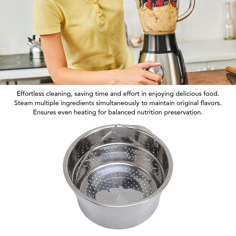 Steamer Basket, Steaming Pot for TM5 and TM6 Machines Food Processor Steaming Basket, Stainless Steel Kitchen Tool Strainer Steamer Insert Rack for Cooking