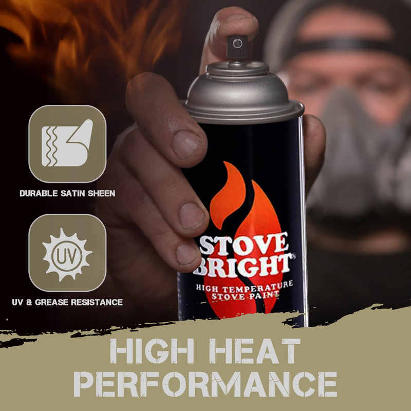 Stove Bright High Temp Spray Paint, Almond 8117, 12 Oz, Satin Finish