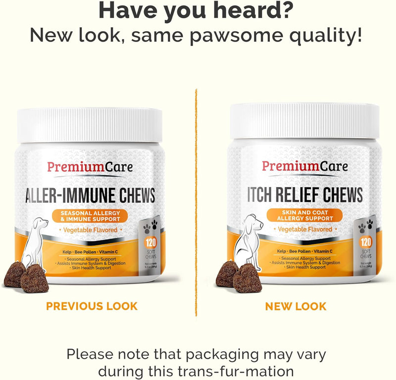 Allergy Relief Immune Supplement For Dogs - Made In USA - Vet Approved - Treats Allergies, Skin Itch, And Hot Spots - Provides Itch Relief, Promotes Skin & Coat, & Improves Digestion - 120 Chew Treats - PawsPlanet Australia