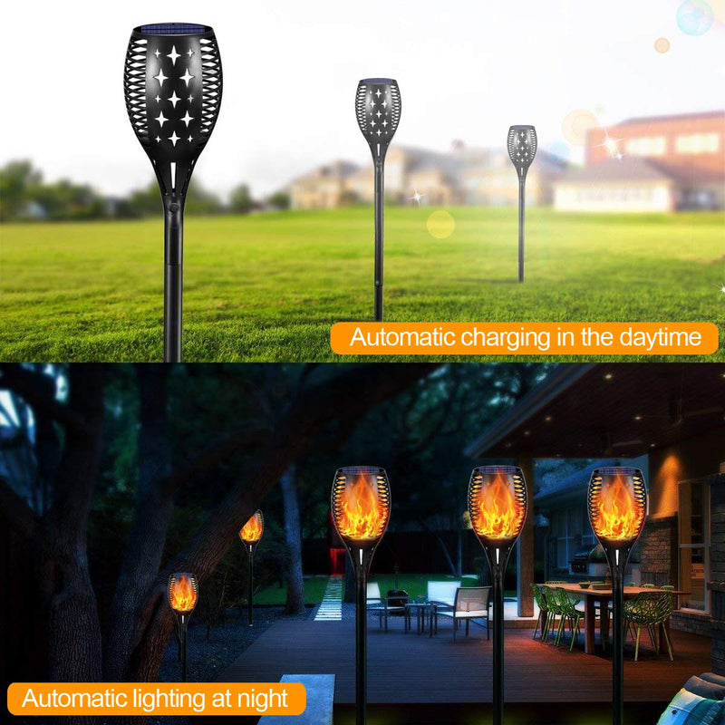 YoungPower Landscape Solar Torch Lights, Waterproof Flickering Flames Torches Lights Outdoor Flame Lights Decoration Lighting Dusk to Dawn Auto On/Off Security Light for Deck Yard Driveway, 2P 2 Pack