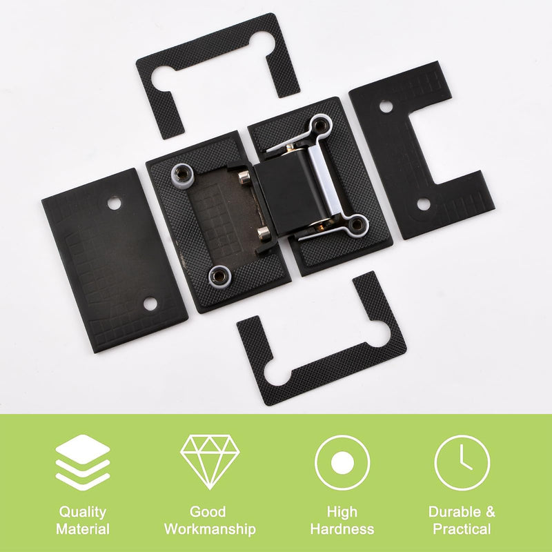 180 Degree Stainless Steel Glass Door Clamp Heavy Duty Shower Door Hinge Replacement, Fits 8-12mm Thickness Glass Panel - Matte Black