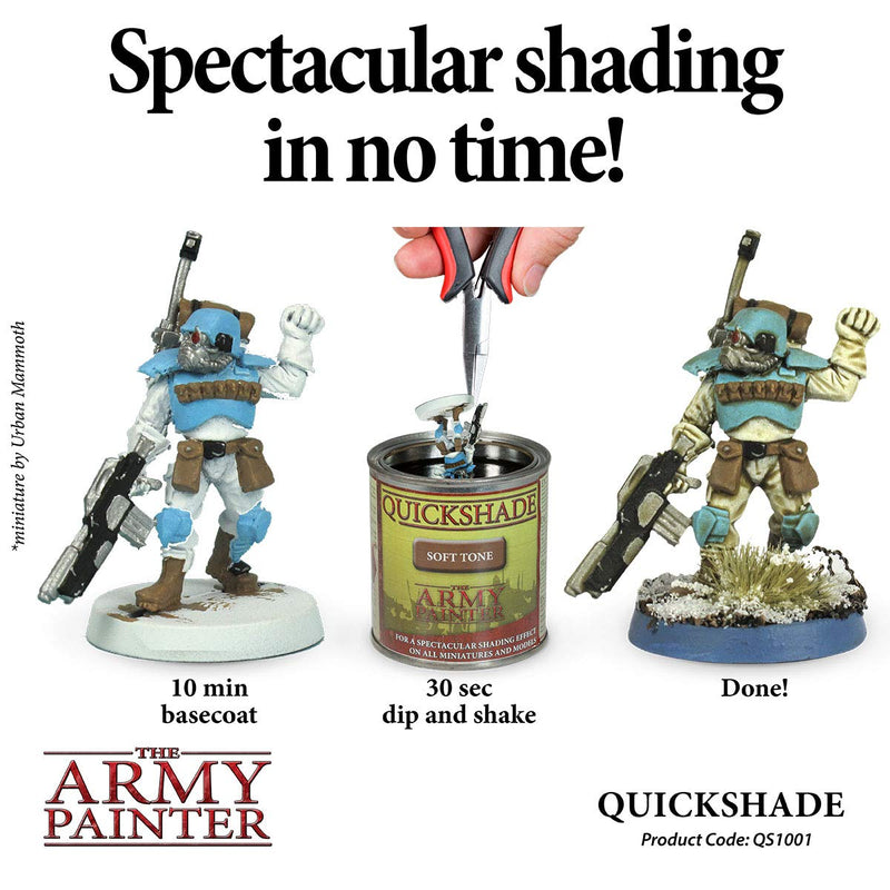 The Army Painter, Quickshade Dip Soft Tone, 250 ml, for Miniature Figures