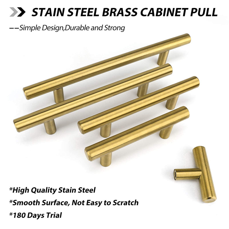 goldenwarm 10 Pack Gold Cabinet Knobs Brushed Brass Drawer Knobs Gold Dresser Hardware - LS201GD Single Hole Handles for Kitchen Cupboard Doors Closet Hardware 2in Overall Length ‎Brushed Brass