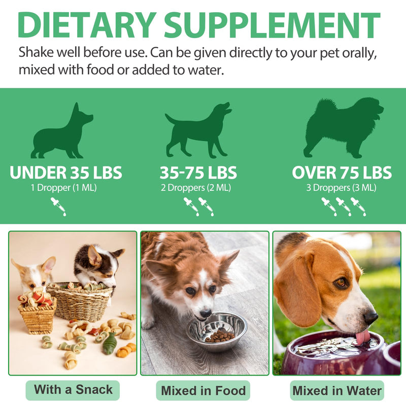 Antibiotics for Dogs, Natural Antibiotics for Dogs, Dog Antibiotics for Infection Supports Immune & Dogs Allergy Relief, Dog Multivitamin UTI Drops Natural Supplement for All Ages & Breeds-2PCS 2PCS