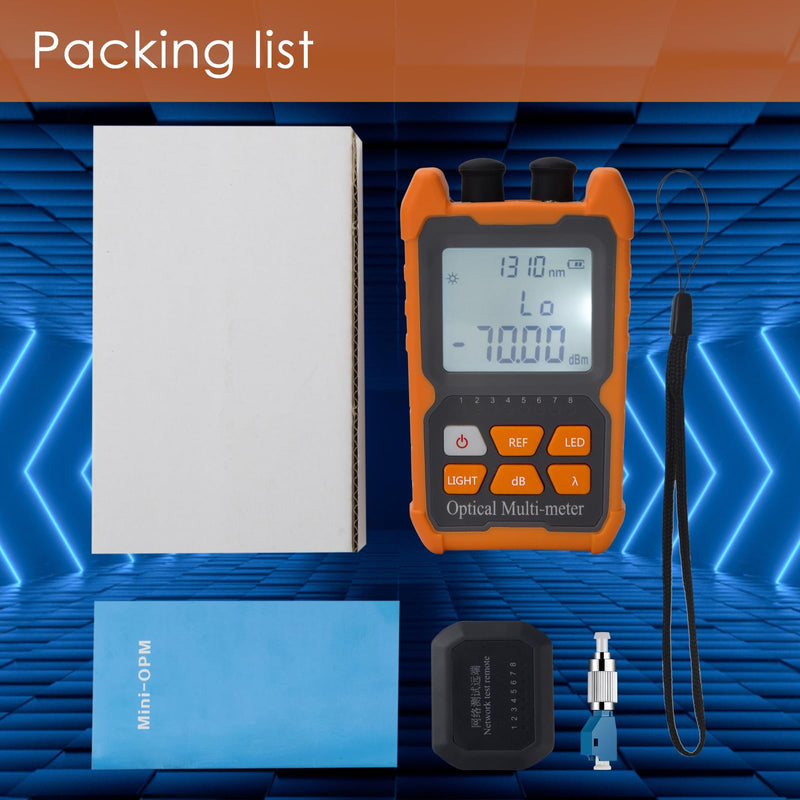 2PC Fiber Optic Tester Portable Fiber Light Power Meter FC/SC/ST Universal Interface Fiber Tester Built-in 2mW Visual Fault Locator (OPM&VFL) with FC to LC Adapter -70~+10dBm 2