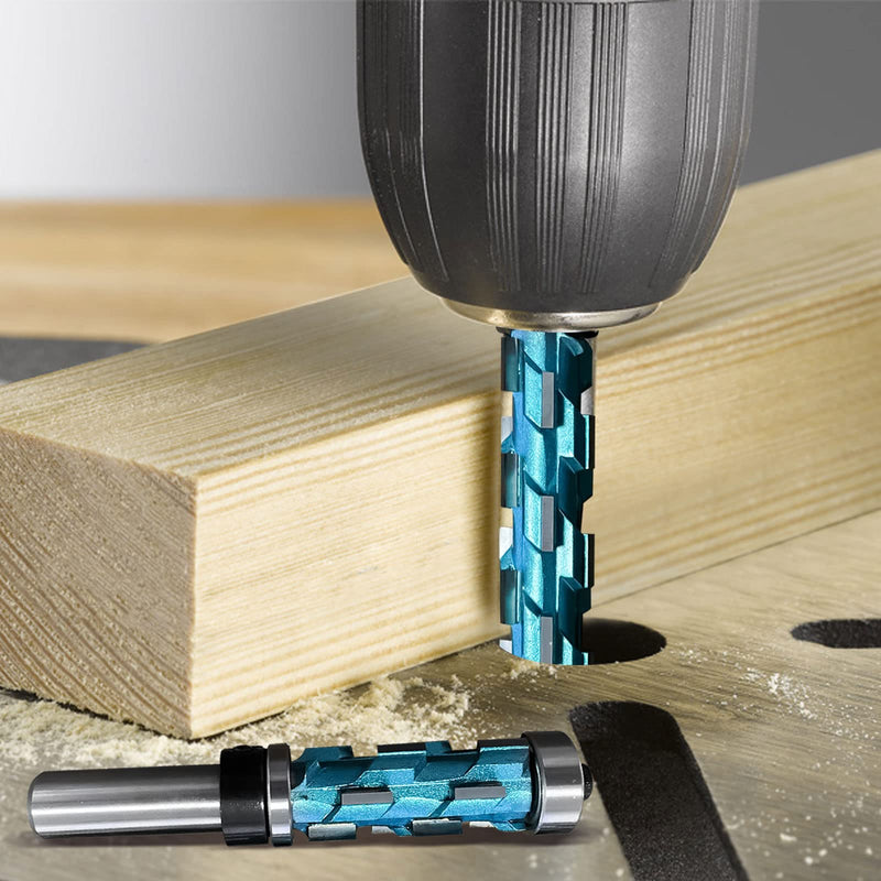 2pcs Flush Trim Router Bit, 1/2" Shank Bearing Flush Trim Bit Double Bearing Spiral Trimming Flat Trimming Router Bit Solid Carbide UP Down Compression Router Bit for Woodwork Triming, 3-7/8" 4-7/8"