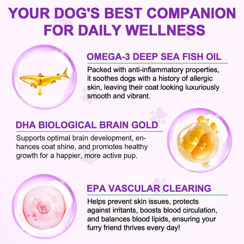 Dog Allergy Relief Chews, Dog Allergy Relief Treats for Itching Skin, Anti-Itch for Dogs, Immune Supplement, Seasonal Allergies, All Breeds and Sizes - 120 Grain