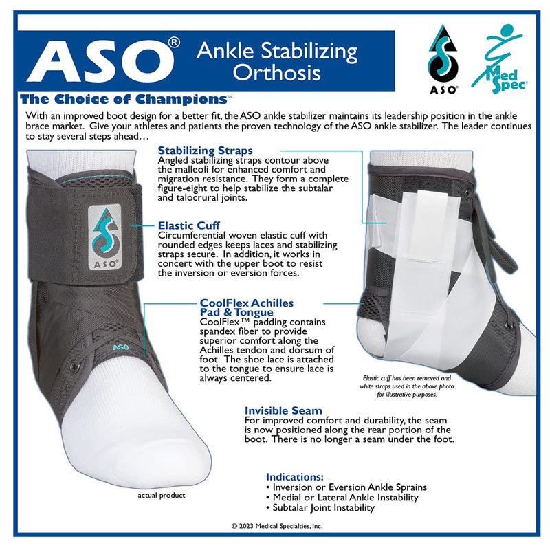 Med Spec ASO Ankle Stabilizer Black Medium