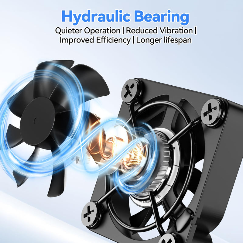 ELUTENG 40mm Mini USBC Fan Double Sided Metal Gril Small USB-C Cooling Fans | 5V Quite 4cm PC Case Ventilator with 3 Adjustable Speeds for Router, Receiver, TV Box, DVR, Xbox, PS6, Cabinet