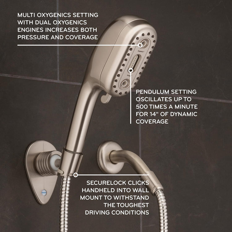 Oxygenics Voyage RV 4-Setting Brushed Nickel Handheld Shower Head