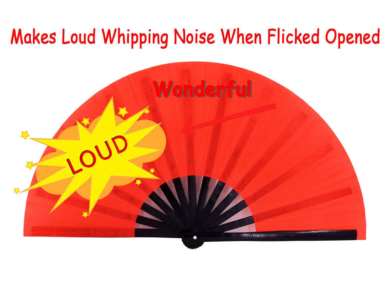 Large Folding Hand Fan Rave Fan, Red