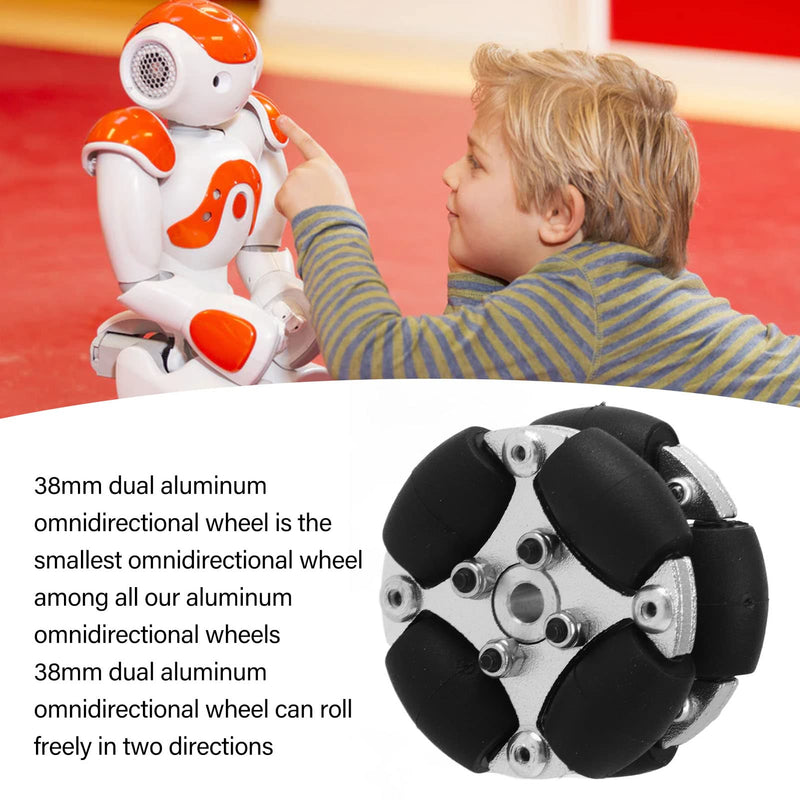 38mm Double Aluminum Omni Wheel 38mm Omnidirectional Wheel with Metal Hubs 14166 Robot Smart Car Parts Accessories