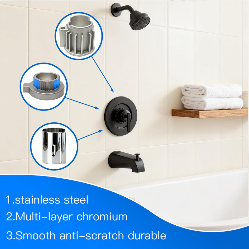 Stop Tube and Temperature Limit Stop Kit Replacement,Compatible with Moen 1 Handle Tub/Shower Faucet Valve Cartridge, Small, Chrome Shower Pull Accessory Thermostat