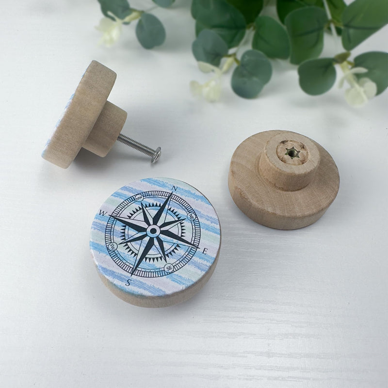 Set of 8 Wooden Vintage Nautical Coastal Beach Themed Kitchen Cabinet Furniture Dresser Drawer and Pulls1.8 X 1.8 Inches