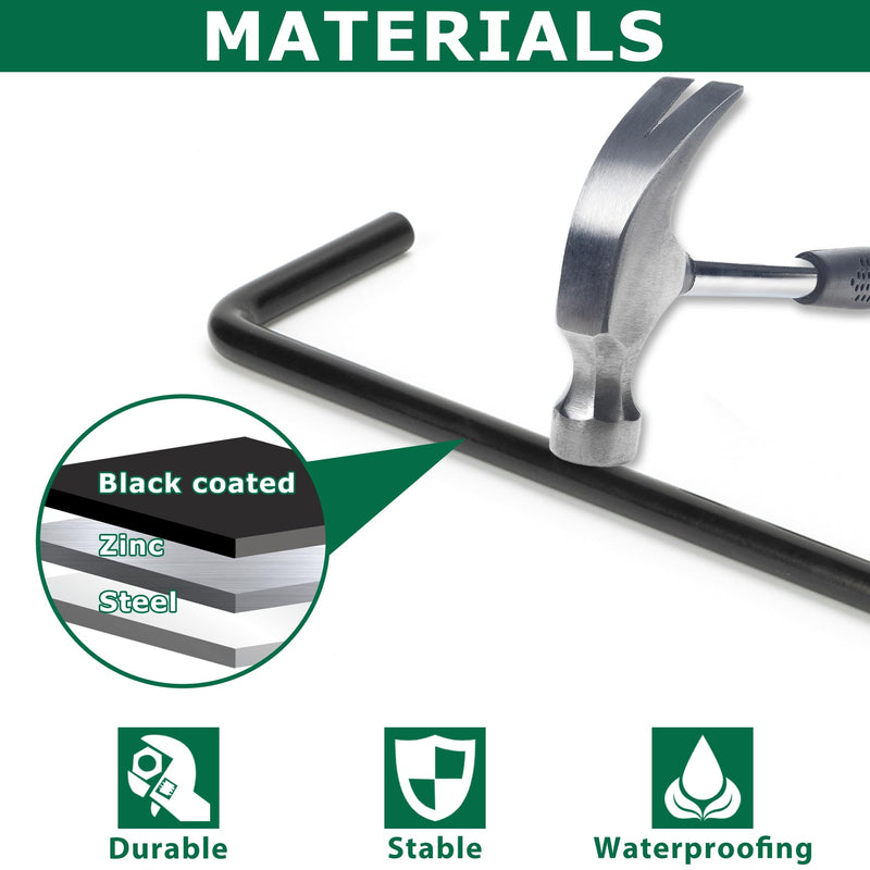 36" Heavy Duty Cane Bolt Gate Drop Rod for Vinyl Gate Latch, Cane Bolts for Gates for Wood PVC Vinyl Metal Fences Gates-1 Pack 36 Inch-1 Pack