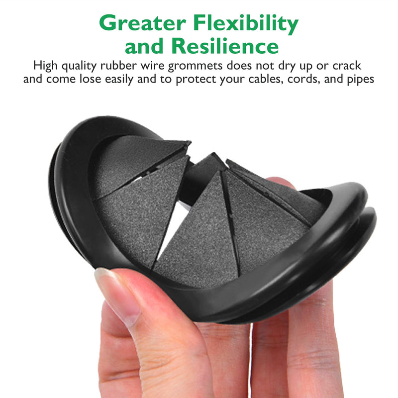 Rubber Grommets for Wiring, 1-3/8 Inch Drill Hole 1-3/16 Inch ID, Firewall Grommets Automotive Cable Cords Hoses Protection, Double-Sided Rubber Plugs for Round Holes, 10 Pcs, 30x35 mm MZ-35,1-3/8" DH,1-3/16" ID