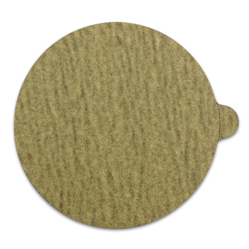 BHA 5" Inch Gold Peel and Stick Adhesive Backed PSA Sanding Discs with Tabs - 100 Pack (220 Grit) 220 Grit