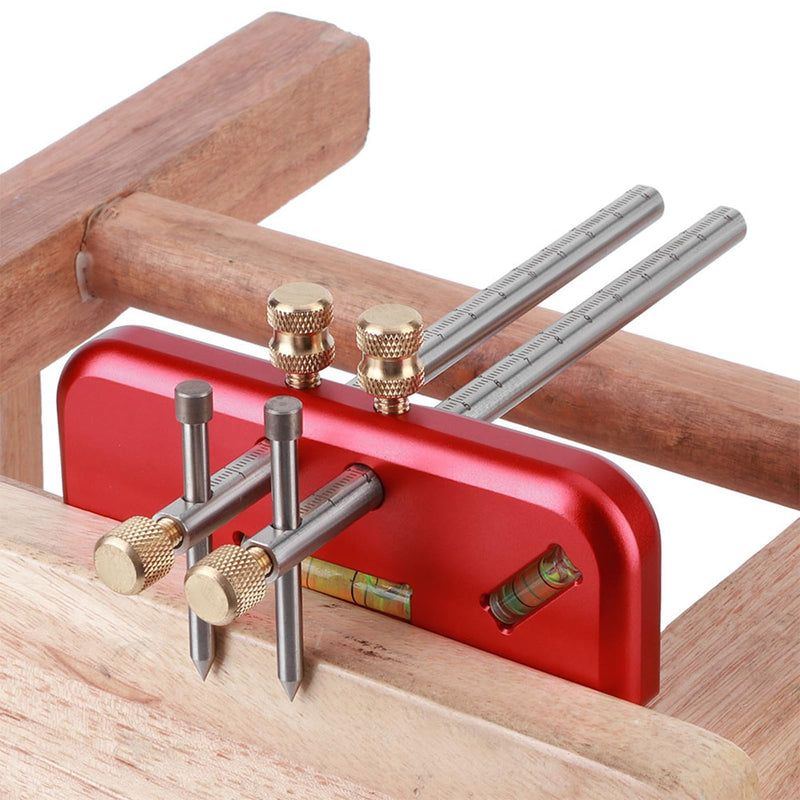 Wood Scribing Mortise Gauge, Double Head Aluminium Alloy Carpenter Tool, Adjustable Marking Gauge Woodworking Scribe for Carpenter