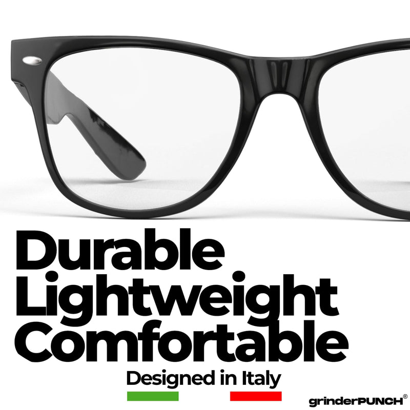 grinderPUNCH 2 Pack High Magnification Reading Glasses Strong Power Readers - 4.00-6.00 Black/+6.00