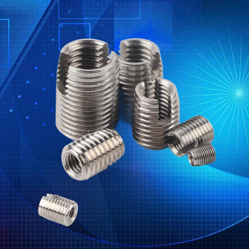 Fafeicy Stainless Steel Thread Insert, 50Pcs 302 Stainless Steel Inner Thread Self Tapping Thread Inserts Set Thread Reinforce Repair Tool, Tapping Inserts, Fafeicyzpiw6q52hg