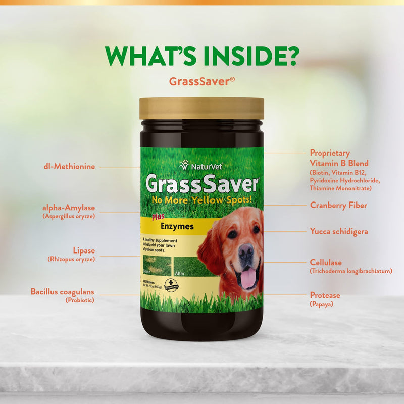 NaturVet – GrassSaver Wafers for Dogs Plus Enzymes – 300 Wafers – Healthy Supplement to Help Rid Your Lawn of Yellow Spots – Synergistic Combination of B-Complex Vitamins & Amino Acids - PawsPlanet Australia
