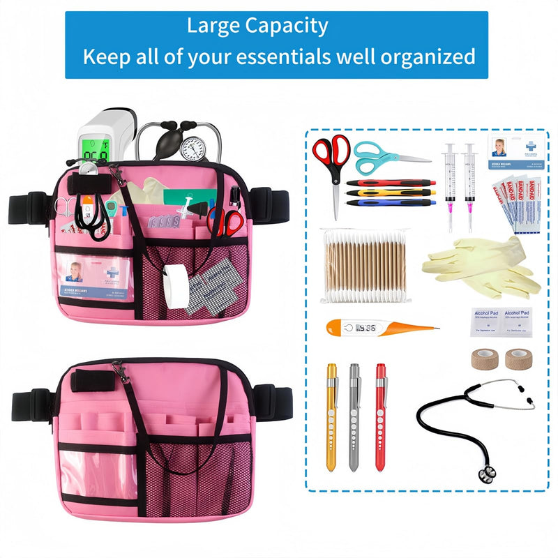 Yodilala Nurse Fanny Pack,Medical Waist Bag Medical Gear Pockets Storage for Stethoscopes,Utility Waist Storage Bag,Adjustable Waist Strap，Bandage Scissors and Other Medical Supplies（Purple） Purple