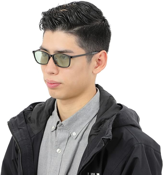 EVERNEVER AZ Label EVAZ-004C1-SG-L-parent Large Frame Sunglasses, Wide, Adult Square, Choose Lens Color, Comfortable to Wear, Ultra Lightweight & High Elastic TR-90, Black (Regular to Slightly Larger) - NewNest Australia