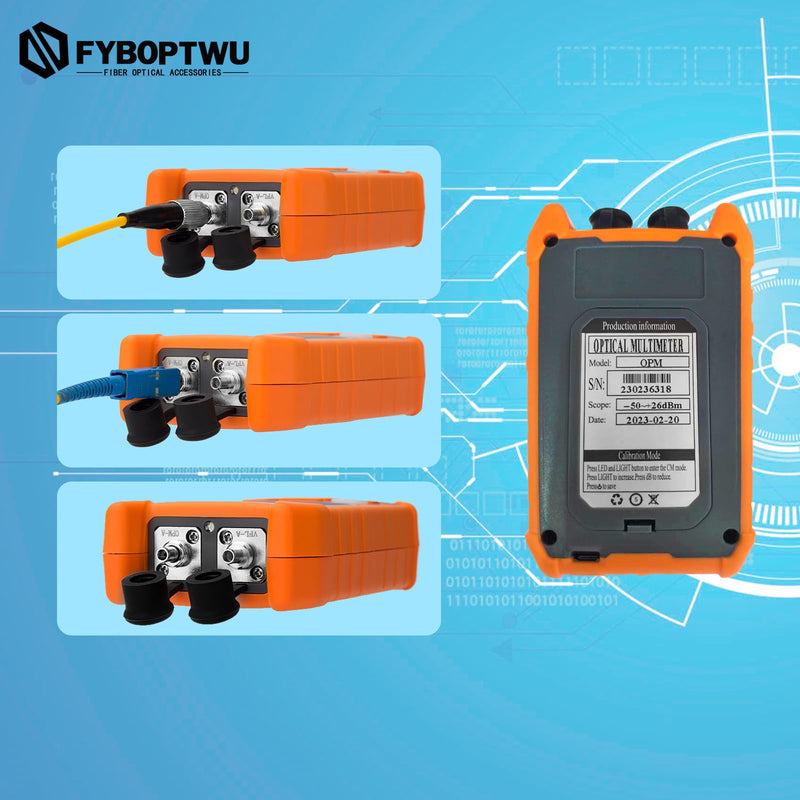 3 in 1 Function Fiber Optic Tester Portable Optical Power Meter (FC/SC/ST) & VFL 2mw Visual Fault Locator & LED, OPM & VF, Range: (-50) dBm ~ (+26) dBm，2pcs 2 -50 dBm to +26 dBm