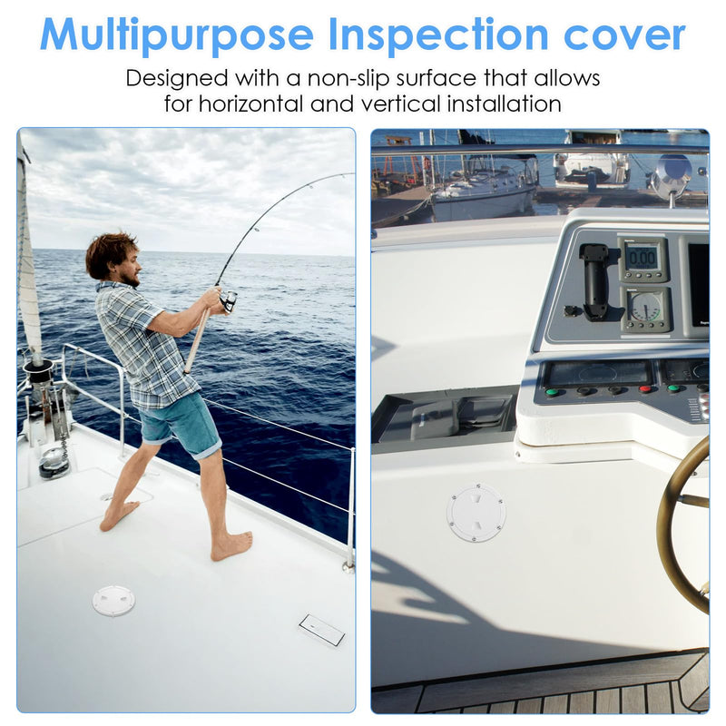 4 Pack 4 inch Boat Hatch Circular Non Slip Inspection Hatch Boat Detachable Deck Hatch Cover with 24 Attached Screw Boat Parts for Marine Yacht RV Truck Vent Accessories
