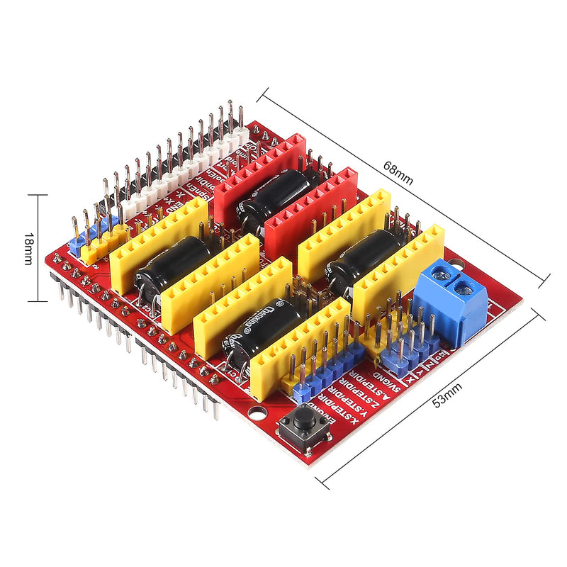 CNC Shield Expansion Board V3.0 + 4Pcs DRV8825 Stepper Motor Driver Module with Heat Sink for Engraver 3D Printer Ramps 1.4 StepStick