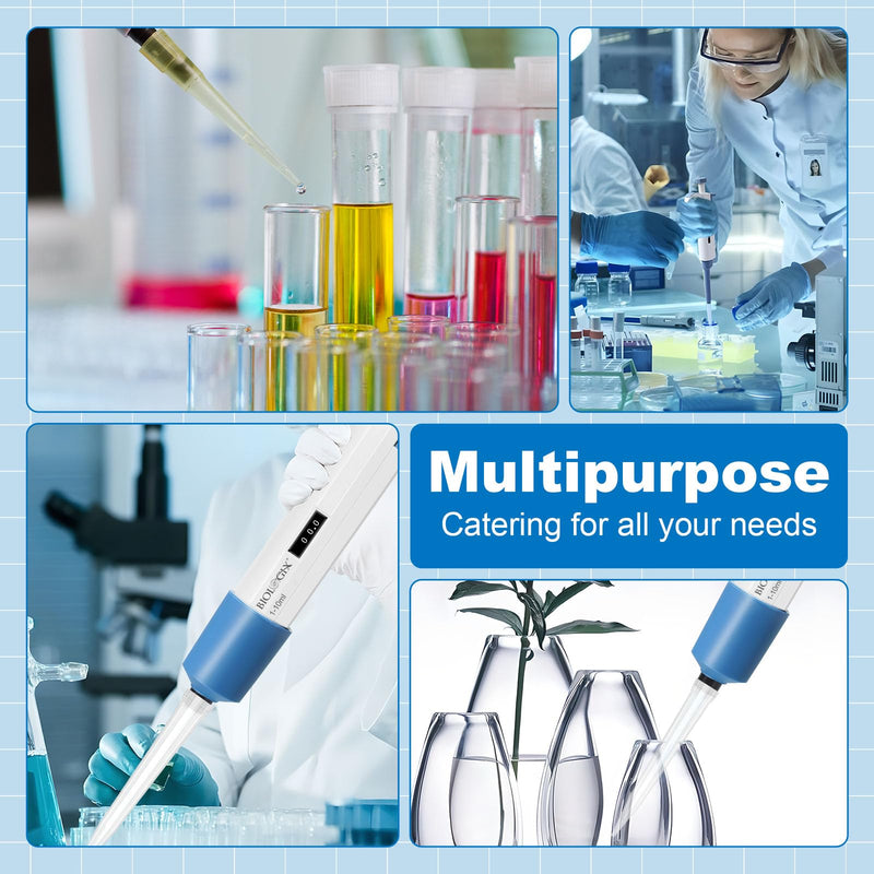 Micropipette, 1-10ml Adjustable Single Channel Pipette, 1000-10000ul Manual Variable Volume Pipettor for Laboratory Scientific
