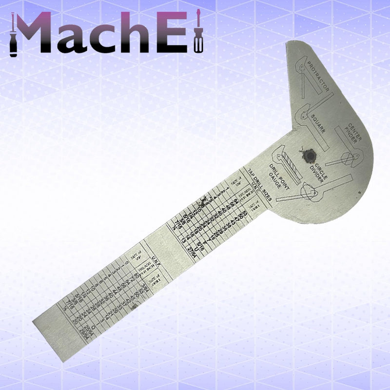 MachEl Multi-Purpose Protractor Square Rule Centre Finder Divider Drill Point Gauge - Your Ultimate Tool for Accurate Measurements and Marking