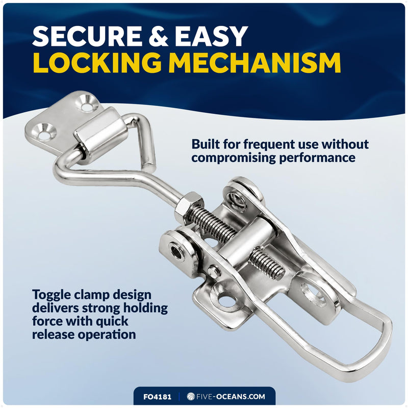 Five Oceans Toggle Latch Clamp - Adjustable Latch, Marine Locker Clamp Latch, Anti-Rattle Latch Fastener Clamp 1