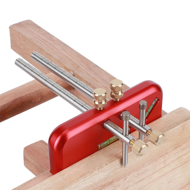 Wood Scribing Mortise Gauge, Double Head Aluminium Alloy Carpenter Tool, Adjustable Marking Gauge Woodworking Scribe for Carpenter