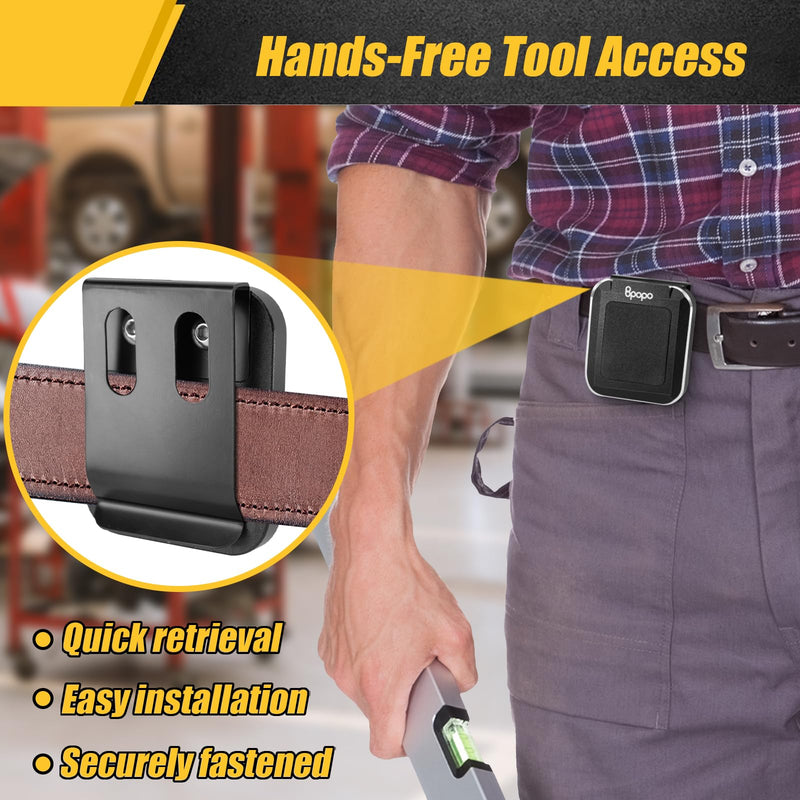 Magnetic Belt Clip Tool Holder,Powerful Magnetic Tool Holster Clip-on Belt Easy Access to Screws, Nails, Hammer, Sockets, Pliers, Drill Bits,A Must-Have Tool Belt Accessory