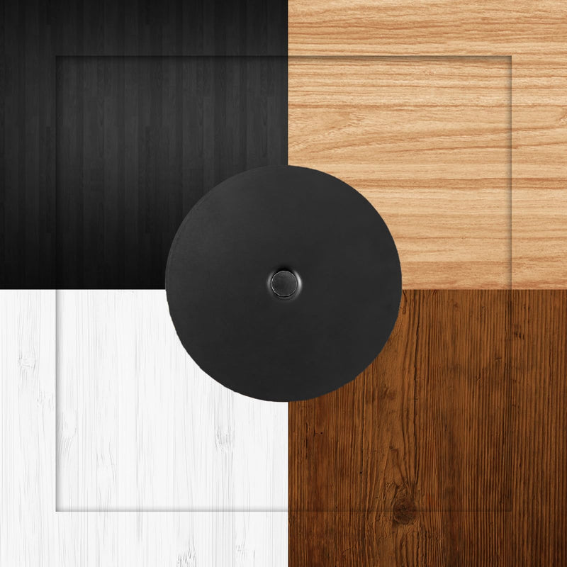 1 Pack Door Knob Hole Cover Plate Matte Black Deadbolt Cover Plate 2 5/8" Diameter Round Door Hole Filler Plate, 1" and 1.5" Screws, Repair Locks and Doors Hole for Home Security