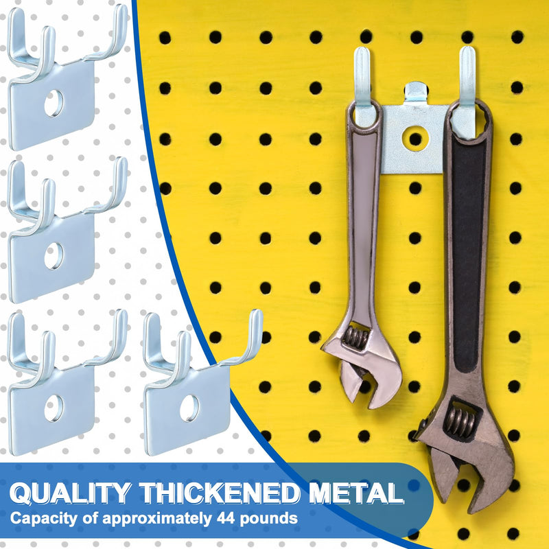 Tandefio 50 Pcs Pegboard Hooks Metal Prong Hook Peg Board for Hanging Hangers for Wall Picture Jewelry Display Tool (Silver) Silver