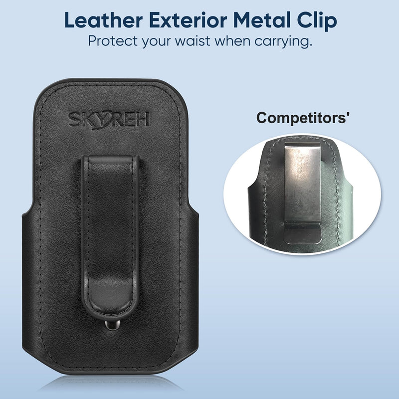 Stethoscope Holder Clip, PU Leather Stethoscope Hip Holder Lightweight Portable Holster for Physicians, Nurses, EMT, Medical Nursing Students, for 3M Littmann & Most Stethoscope, Black