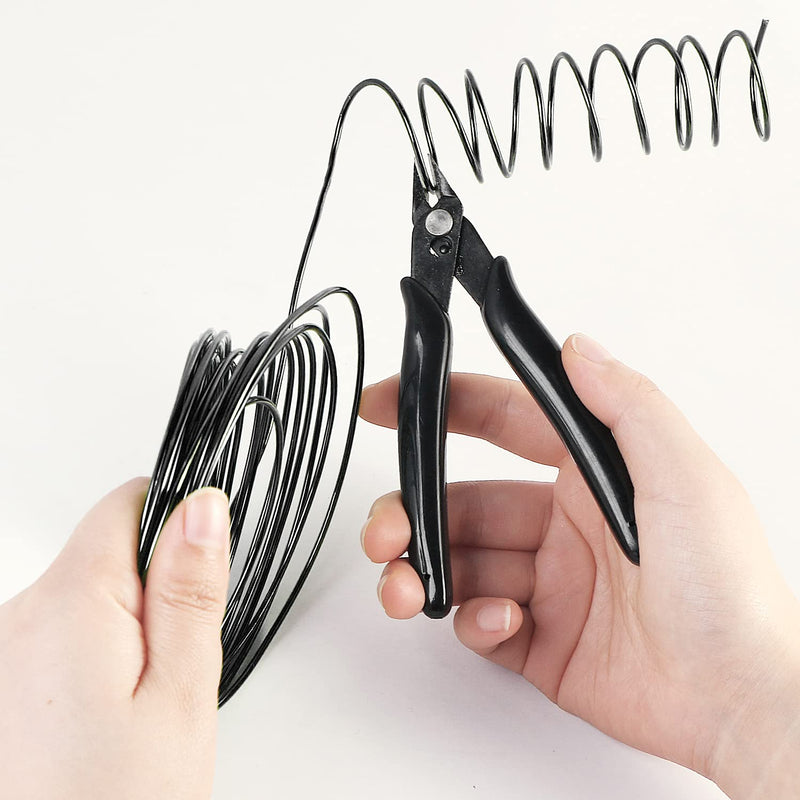 Sanlykate Bonsai Wire Tool Kit with Cutter, 5 Roll Tree Training Wires 164 Feet Total, 1.0mm, 1.5mm, 2.0mm Anodized Aluminum Wire Set, Hold Plant Branches Trunks (Black, Green, Brown) 1.0mm 1.5mm 2.0mm 5 Rolls Mixed 164 Ft, WITH Cutter