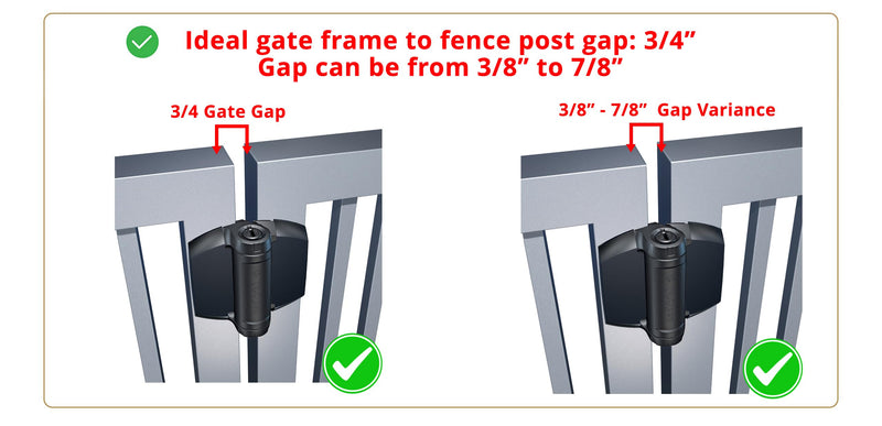 D&D Technologies TCA1S3BTS TruClose Regular Duty Self Closing Gate Hinge, for Metal Gates up to 66 Pounds, No Alignment Legs, Gloss Black, 2 Count