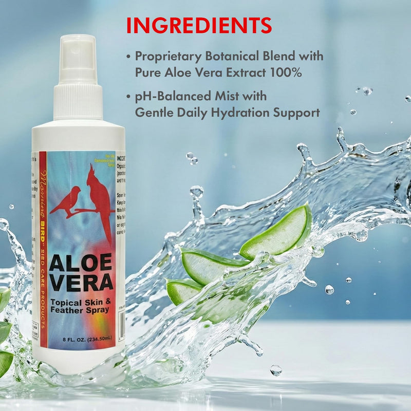 Morning Bird Aloe Vera Spray 4 Fl Oz – Natural Topical Spray for All Birds – Soothes Dry Skin & Supports Healthy Skin – Easy-to-Use Spray Bottle for Gentle Hydration & Skin Relief 4 Fluid Ounces