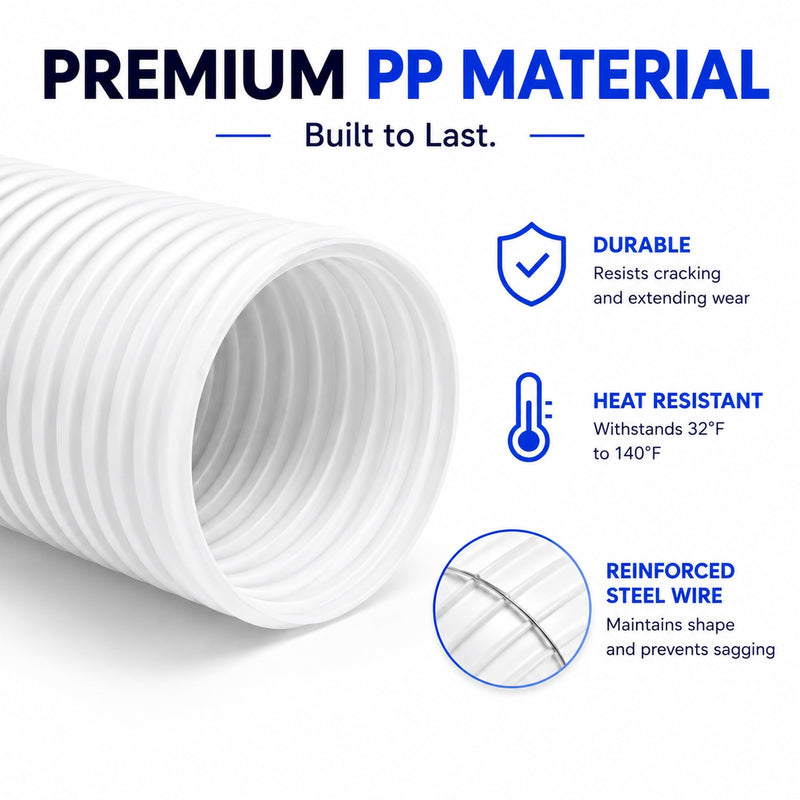 Portable AC Hose 5.9 Inch CounterClockwise, 59" Portable Air Conditioner Exhaust Hose Replacement with Steel Wire, Flexible AC Vent Hose for Delonghi LG Haier Whynter Portable AC Unit 59 Inches