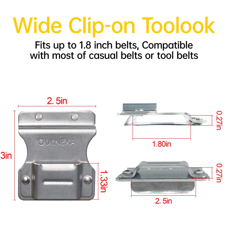 Clip On Tool Belt Drill Holder, Holster Tool Belt Clip for Tape Measure Holder Clip Holster Cordless Drill, Impact, Nailer, Any Tools with Hanger Clips Clip On Tool Belt Drill Holder
