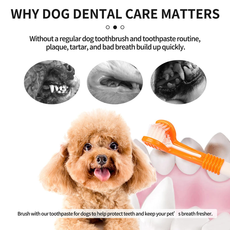 Dog & Cat Toothpaste Kit with Toothbrush & Finger Brush – 100g Vanilla Flavor Pet Toothpaste – Helps Reduce Plaque, Freshen Breath & Support Healthy Gums – Puppy & Adult Pet Dental Care