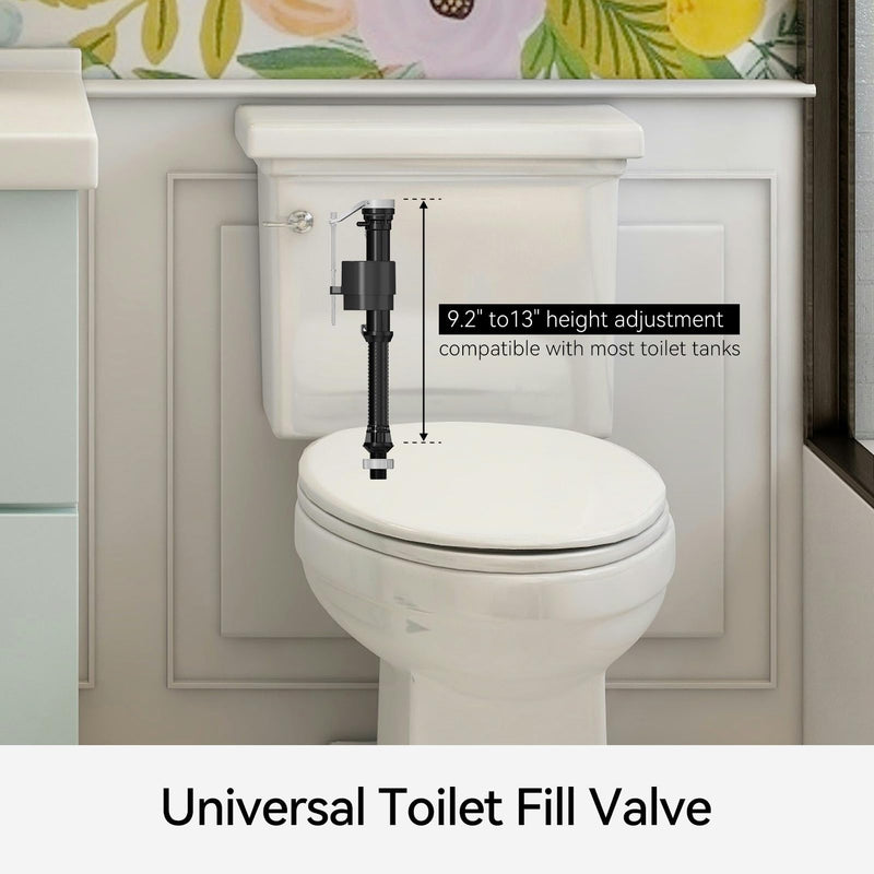 R&T Toilet Fill Valve, Anti Siphon Toilet Tank Replacement Kit, Universal Easy Install Toilet Parts Inside Tank A1320
