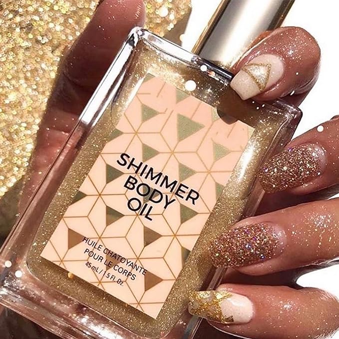 Glitter Body Powder Glitter Powder Waterproof Sweat Proof Shiny Skin Body Shimmer Oil Natural Body Makeup Luminizer 45ml Illumination Glow Cosmetics Bronzer Highlighter Liquid - NewNest Australia