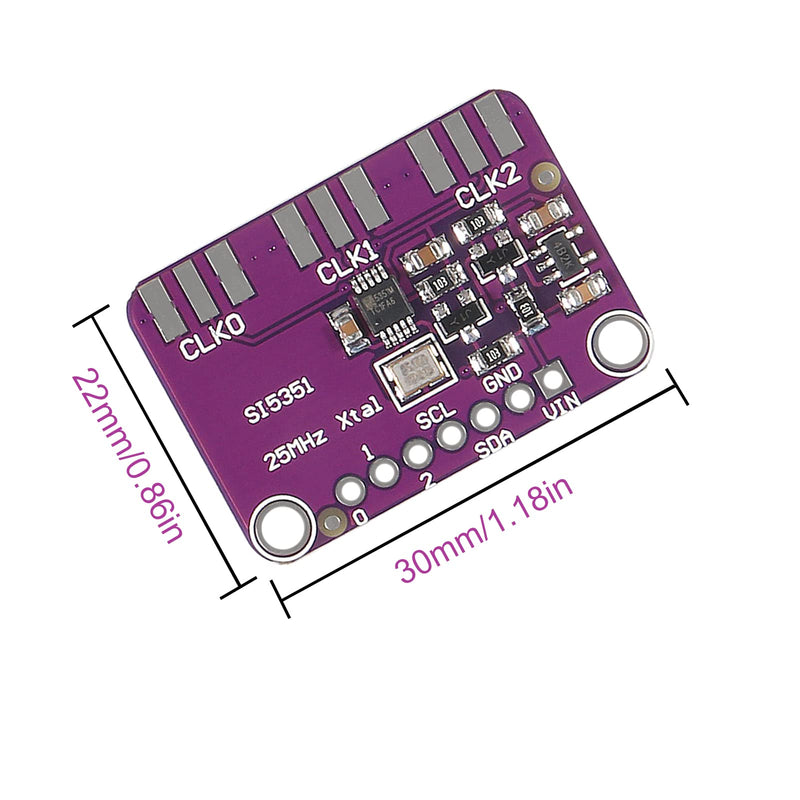 2Pcs Si5351 I2C IIC High Frequency Signal Generator DC 3V-5V CJMCU-5351 Si5351A Clock Generator Breakout Board 8KHz to 160MHz Square Wave Frequency Generator with Dupont Cable