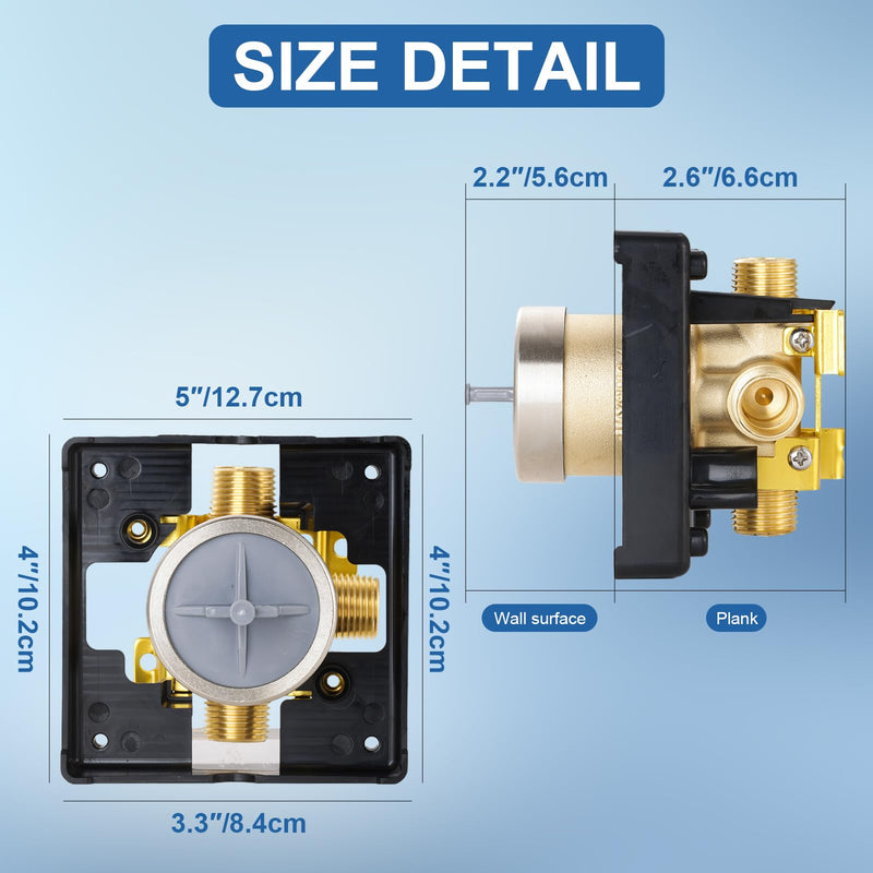 R10000-UNBXHF Shower Valve Body Compatible with Delta MultiChoice Tub Faucet and ShowerHead, Fits Single/Dual Function Shower Handle Trim Kit without Screwdriver Stops R10000-UNBXHF